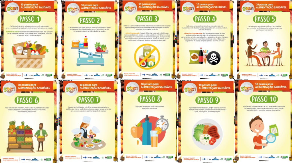 Cartaz - 10 passos para ALIMENTAÇÃO SAUDÁVEL – Passos