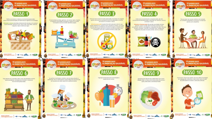 Cartaz - 10 passos para ALIMENTAÇÃO SAUDÁVEL – Passos